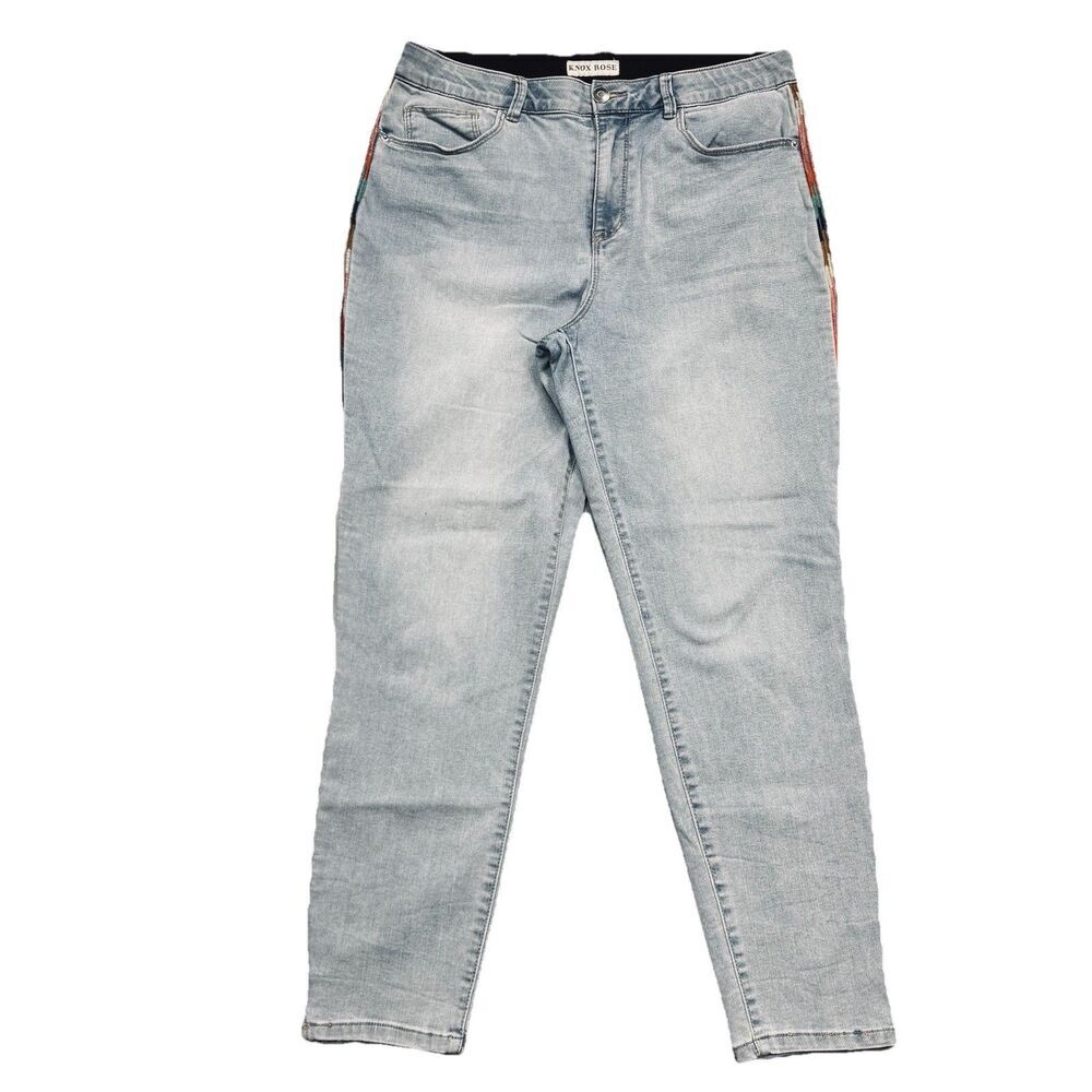Knox Rose High Rise Skinny Jeans 14 (33x27) Blue Tuxedo Stretch Denim Womens